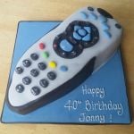 sky remote birthday cake