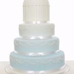 blue bird cage wedding cake